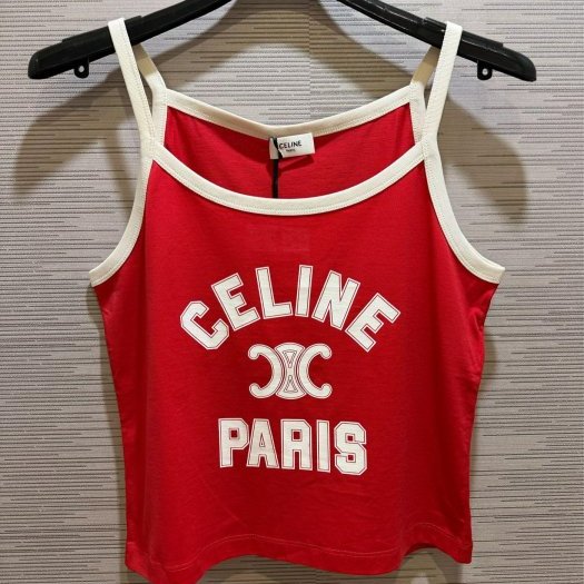 💎Han's house精品服飾💎CELINE 凱旋門 logo 小可愛 T 背心現貨 S ~ M 原價22000-1