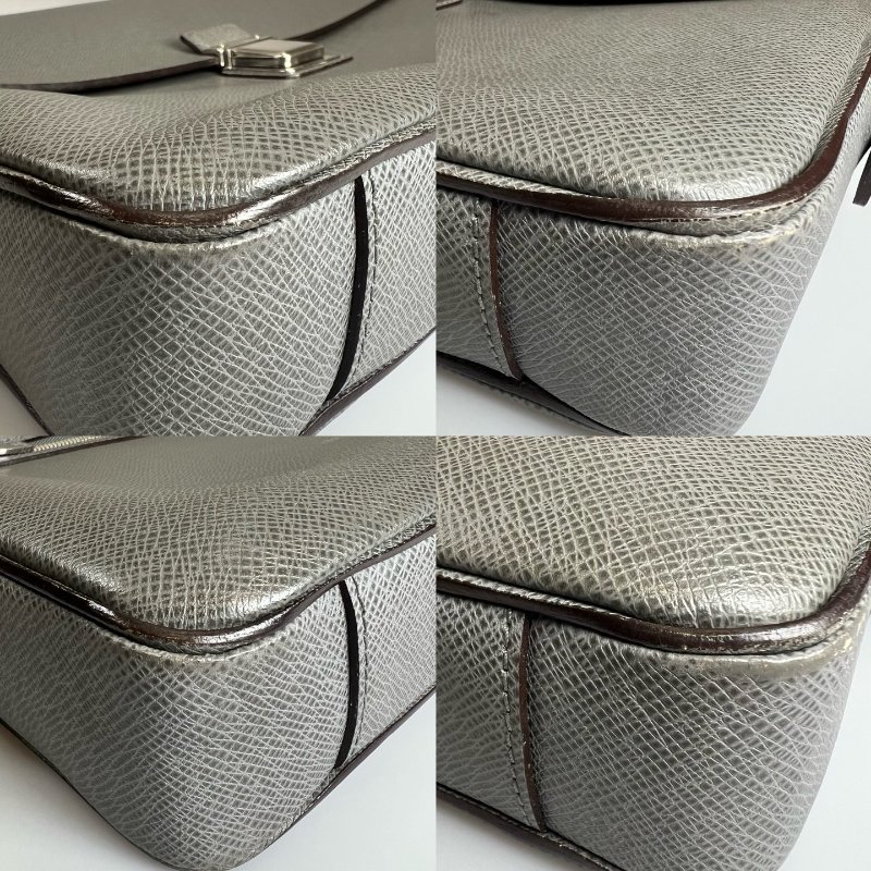 LV M32641 冰白灰TAIGA牛皮壓扣式斜背公事包-18