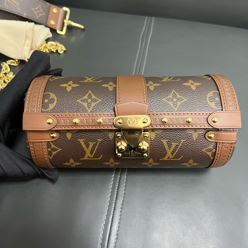 LV papillon trunk 老花巴比龍圓筒-1