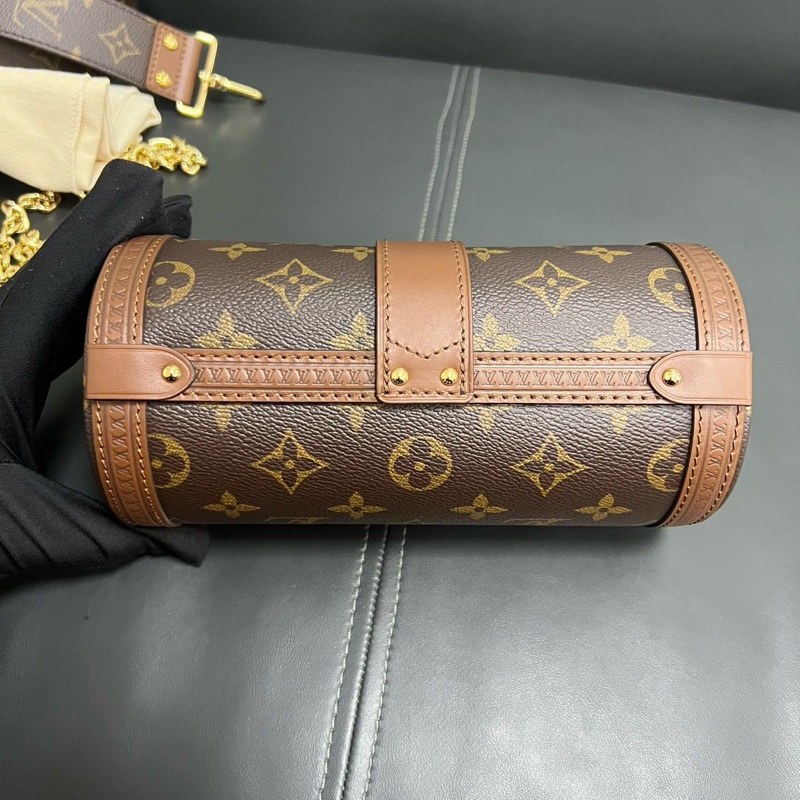 LV papillon trunk 老花巴比龍圓筒-2
