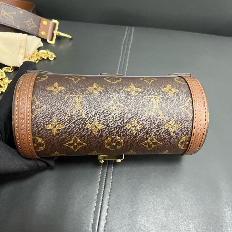 LV papillon trunk 老花巴比龍圓筒-3
