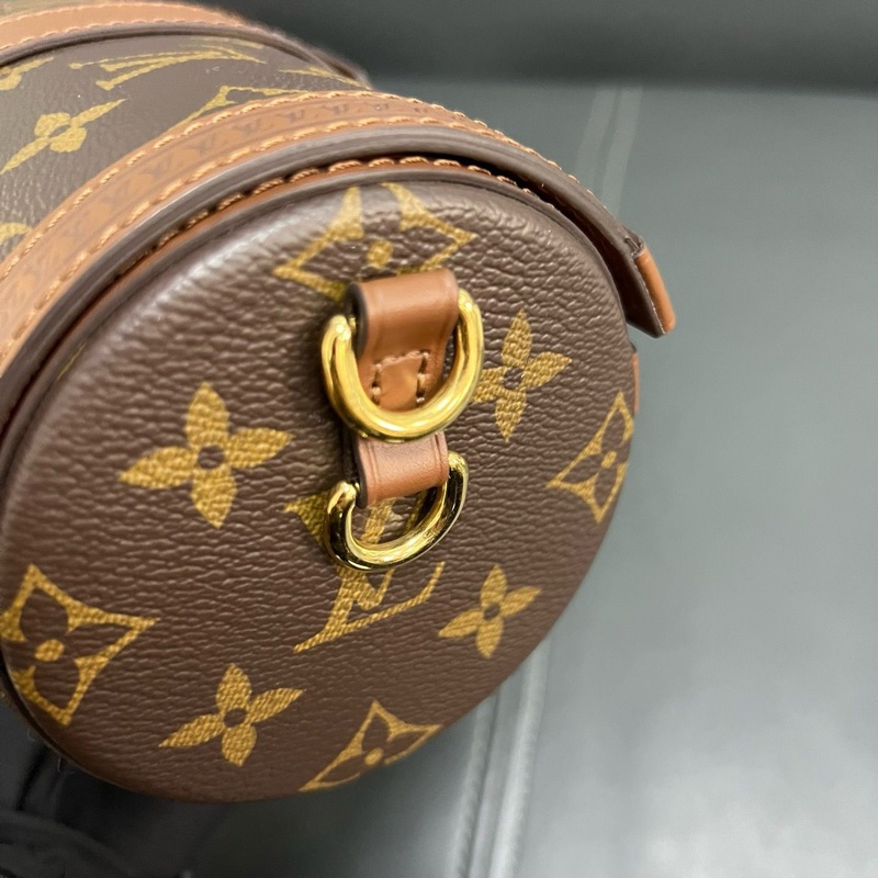 LV papillon trunk 老花巴比龍圓筒-5