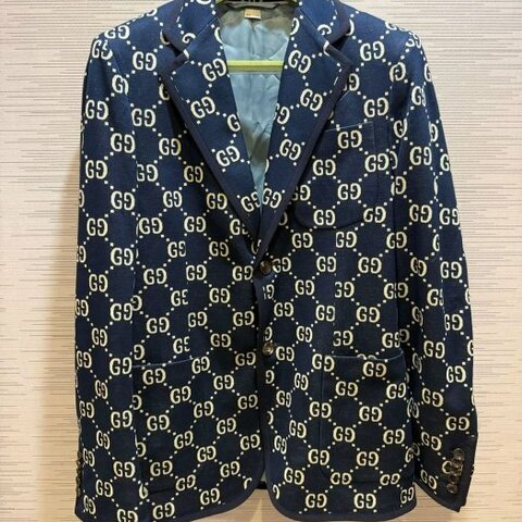 💎Han's house精品服飾💎GUCCI 滿版 老花 西裝 現貨 S ～ XL 原價76800