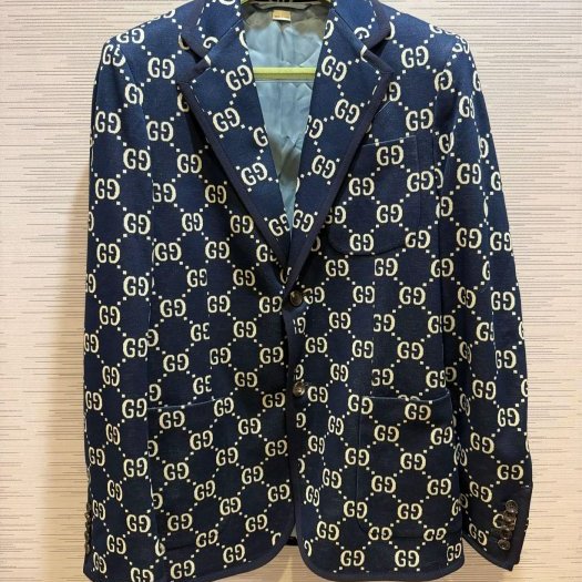 💎Han's house精品服飾💎GUCCI 滿版 老花 西裝 現貨 S ~ XL 原價76800-0