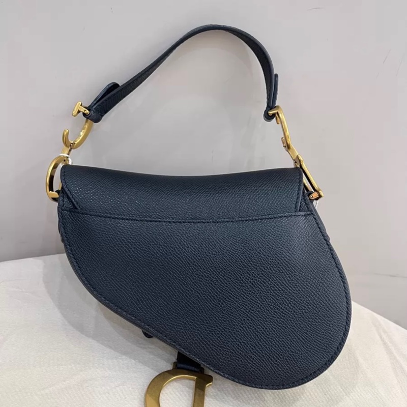 Dior saddle荔枝纹全皮黑金扣马鞍包 medium-3