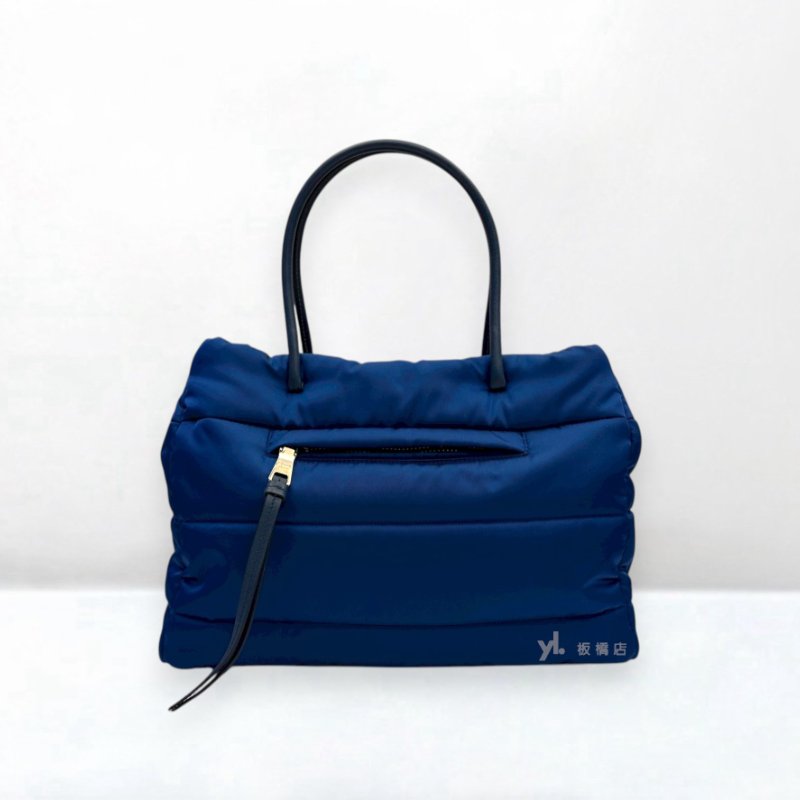 S5495-PRADA 藍色尼龍空氣手提/斜背兩用包-1