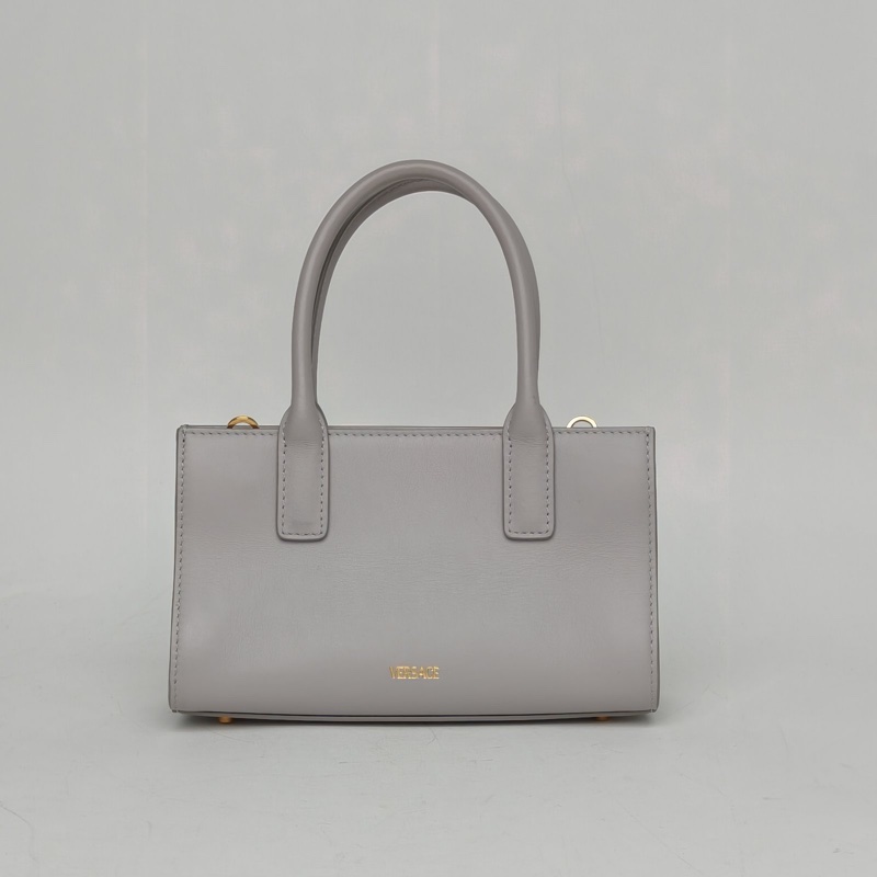 VERSACE 灰色牛皮金扣Medusa系列手提包許妍同款-2