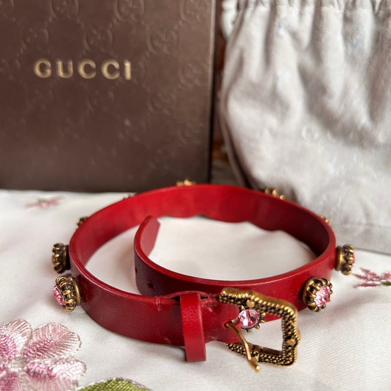Gucci 限量款老虎頭粉鑽手鍊 - 二手美品-10
