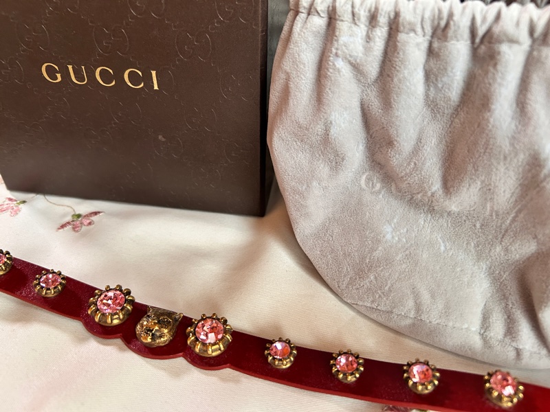 Gucci 限量款老虎頭粉鑽手鍊 - 二手美品-11