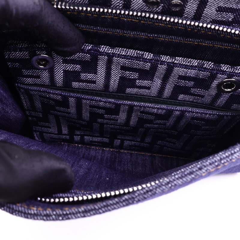 FENDI 牛仔布Peekaboo ISeeU Small手挽肩背兩用袋-5