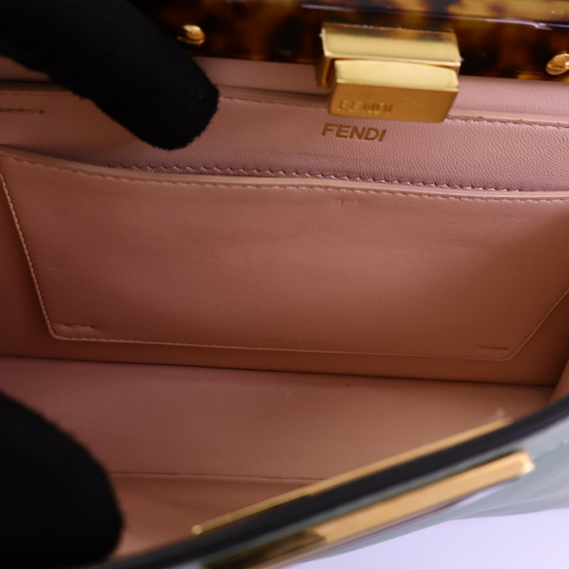 FENDI 牛皮皮革Peekaboo Small手挽肩背兩用袋-5