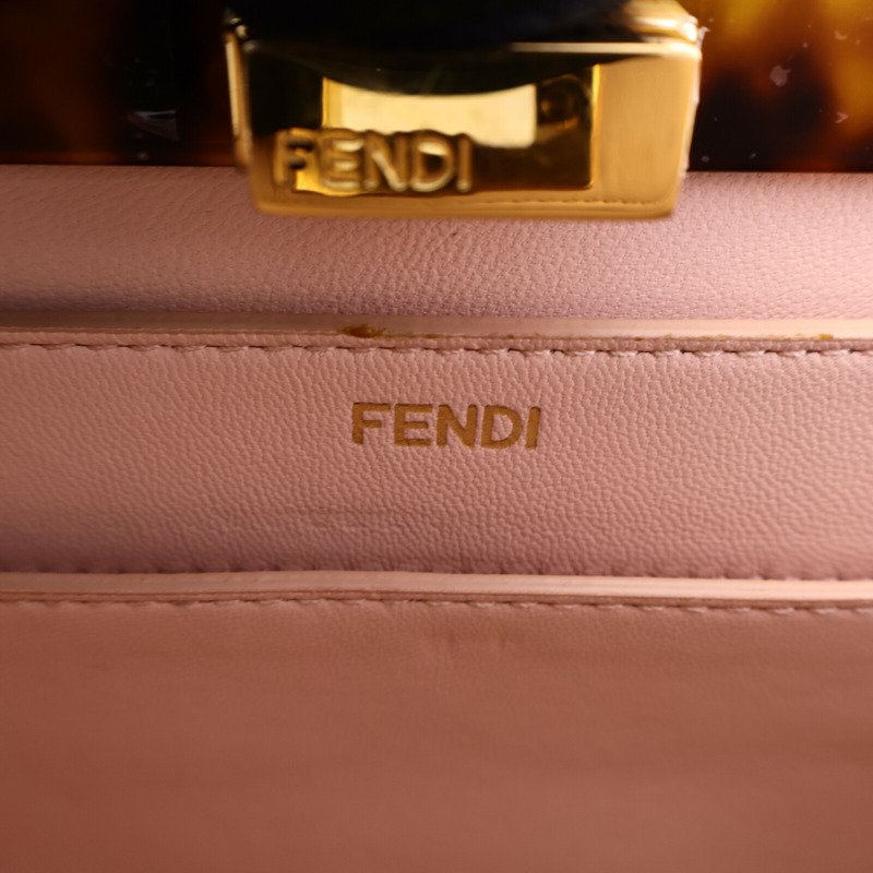 FENDI 牛皮皮革Peekaboo Small手挽肩背兩用袋-6