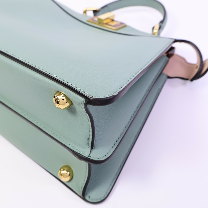 FENDI 牛皮皮革Peekaboo Small手挽肩背兩用袋-9