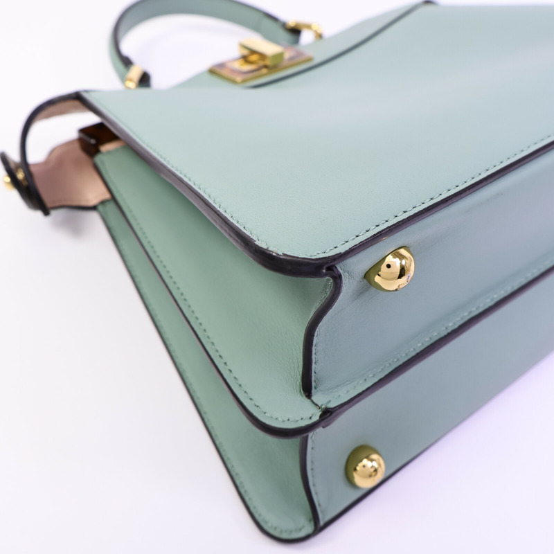 FENDI 牛皮皮革Peekaboo Small手挽肩背兩用袋-10