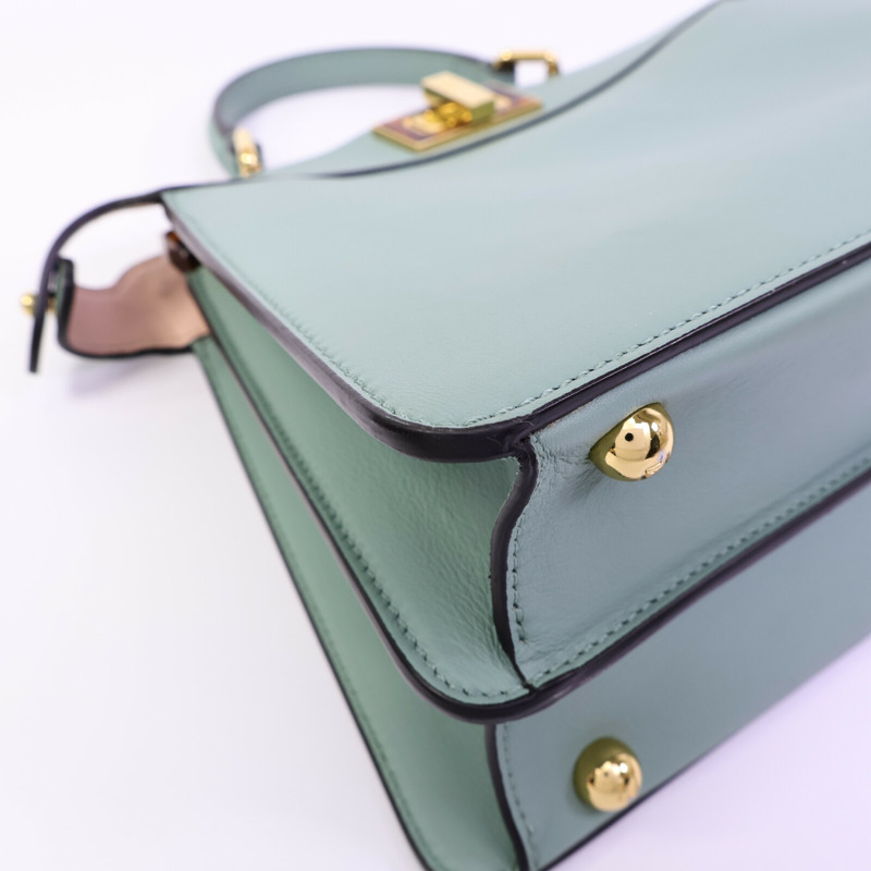FENDI 牛皮皮革Peekaboo Small手挽肩背兩用袋-12