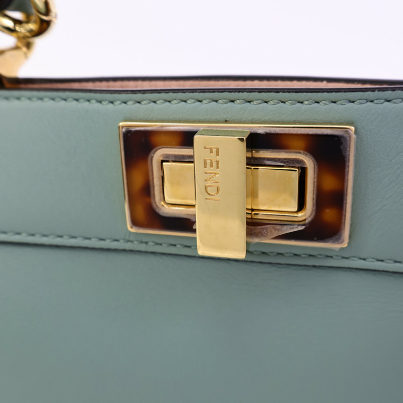 FENDI 牛皮皮革Peekaboo Small手挽肩背兩用袋-13