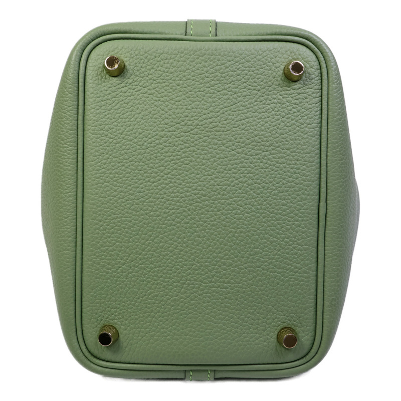 HERMES Maurice皮革Picotin PM手挽袋Vert Criquet-3