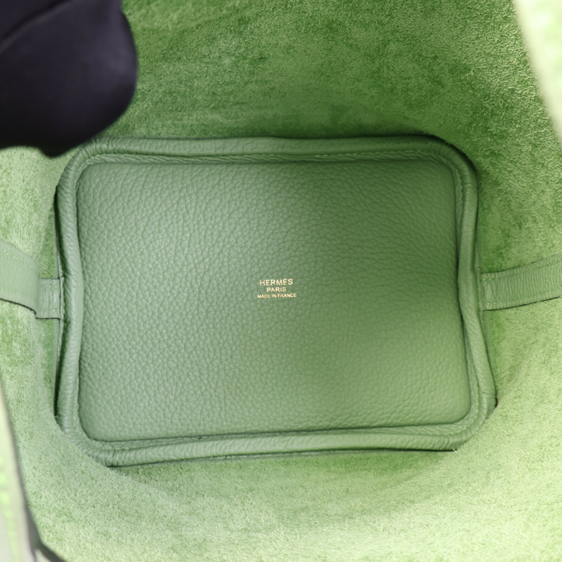 HERMES Maurice皮革Picotin PM手挽袋Vert Criquet-4