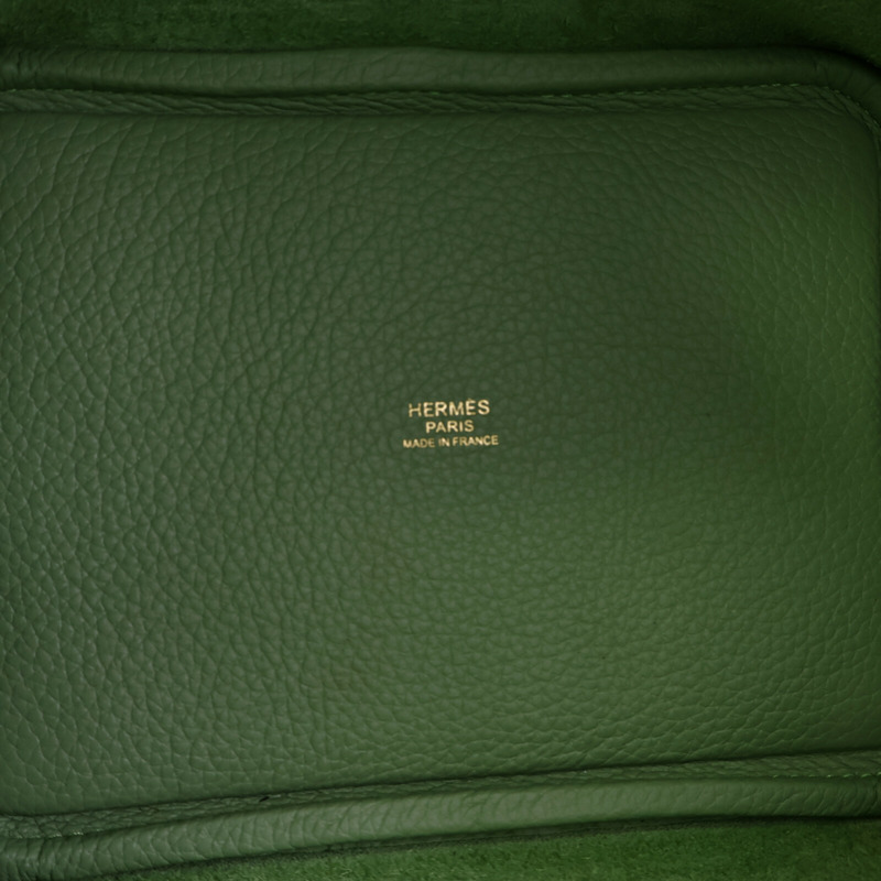 HERMES Maurice皮革Picotin PM手挽袋Vert Criquet-5
