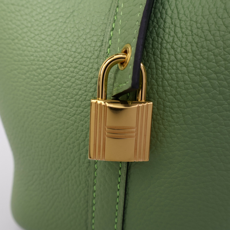 HERMES Maurice皮革Picotin PM手挽袋Vert Criquet-6