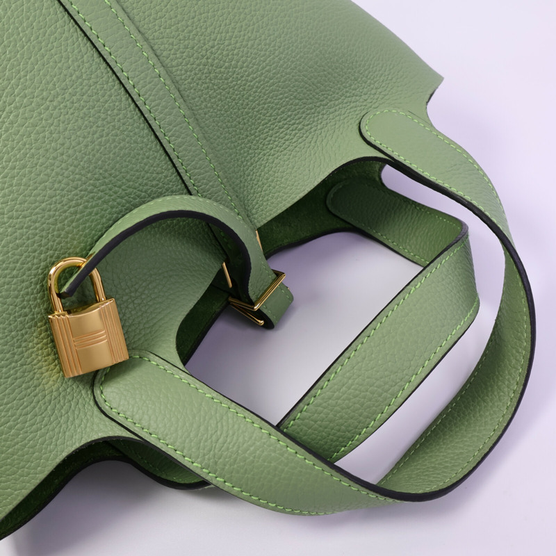 HERMES Maurice皮革Picotin PM手挽袋Vert Criquet-8