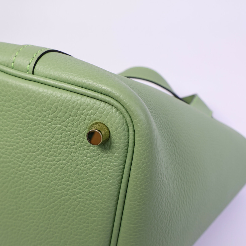 HERMES Maurice皮革Picotin PM手挽袋Vert Criquet-12