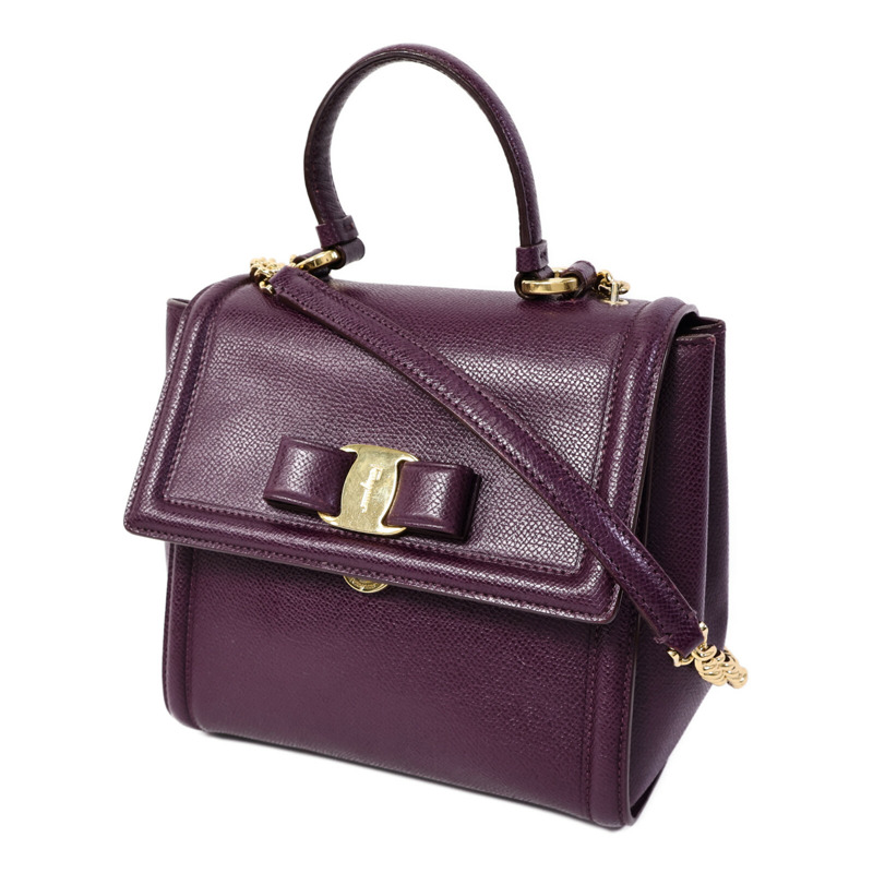 Salvatore Ferragamo 牛皮皮革Vara Ribbon手挽肩背兩用袋-2