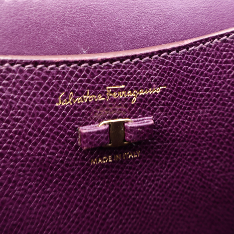 Salvatore Ferragamo 牛皮皮革Vara Ribbon手挽肩背兩用袋-5