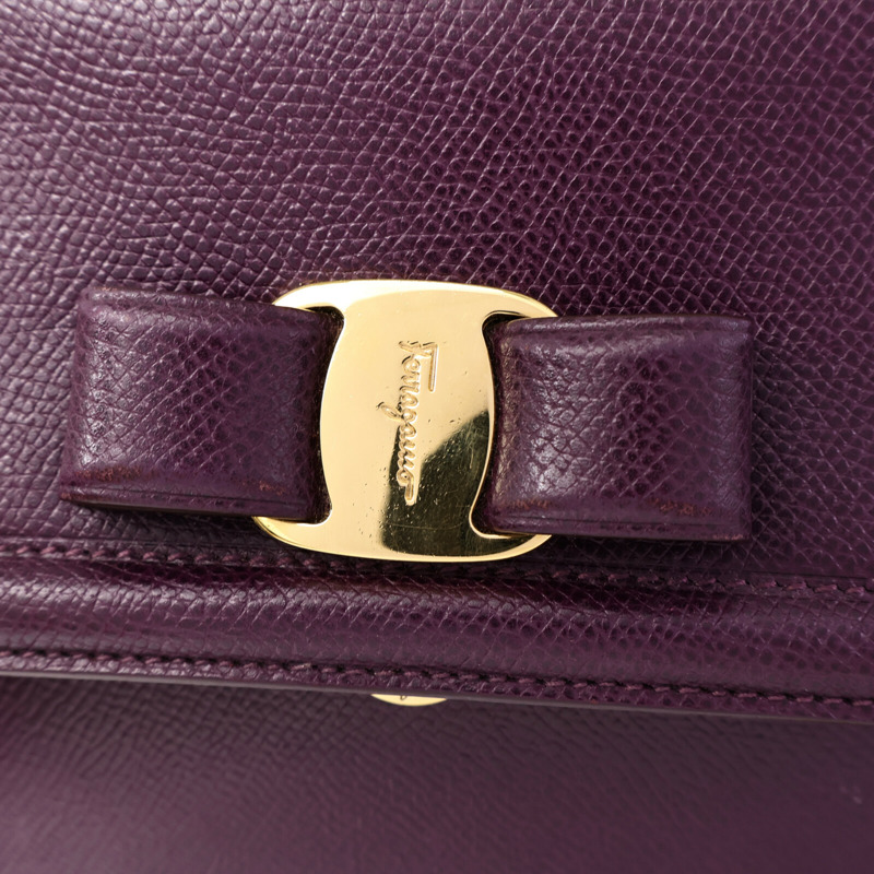 Salvatore Ferragamo 牛皮皮革Vara Ribbon手挽肩背兩用袋-6
