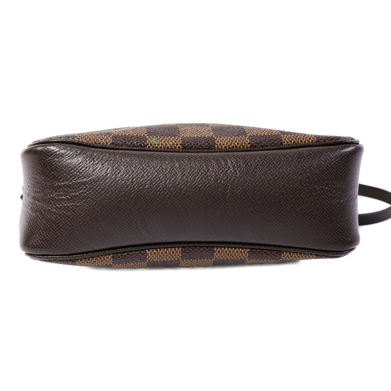 LOUIS VUITTON Damier Trousse Makeup Accessory Pouch金扣手挽袋棕色-3