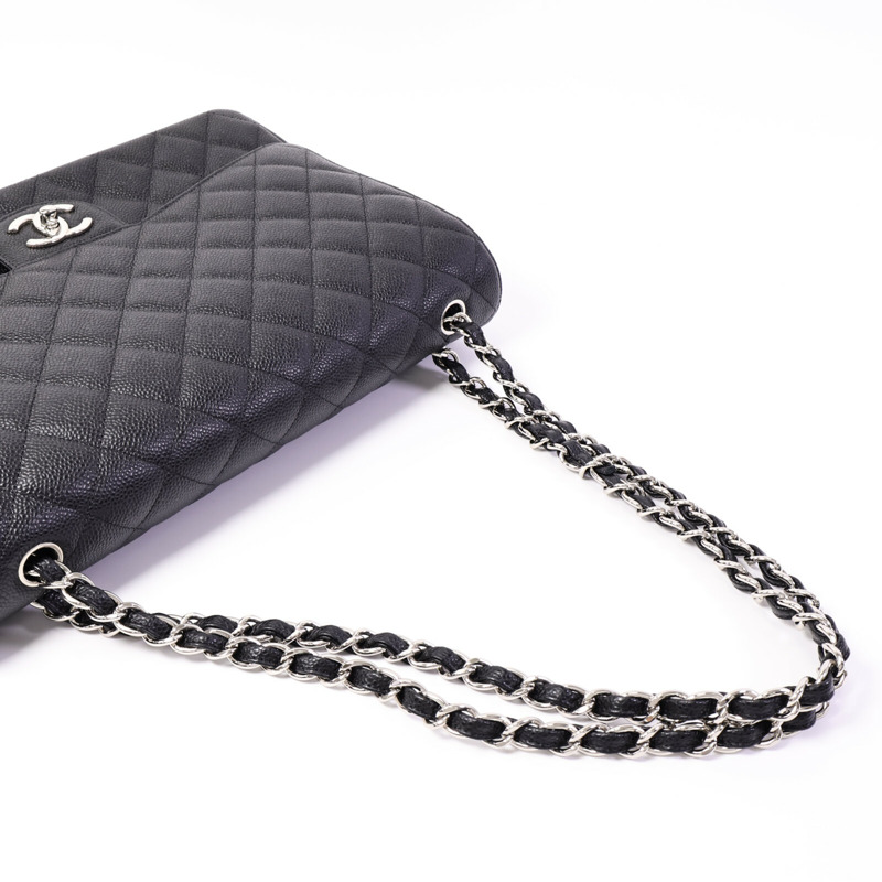 CHANEL 牛皮皮革Maxi Classic鏈帶肩背袋-8