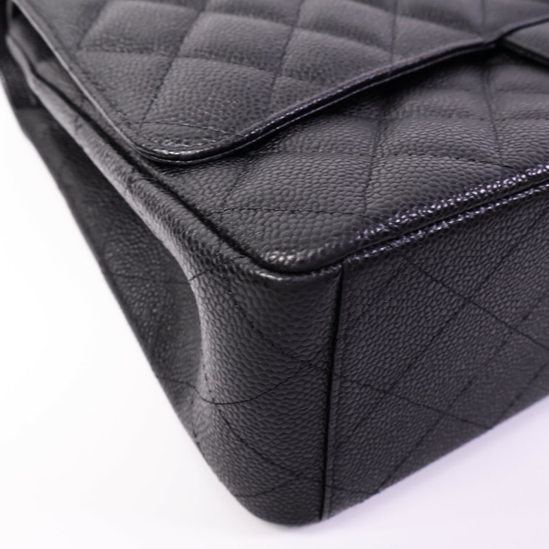 CHANEL 牛皮皮革Maxi Classic鏈帶肩背袋-11