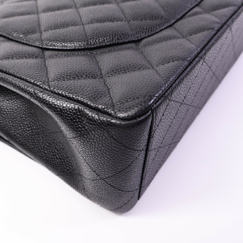 CHANEL 牛皮皮革Maxi Classic鏈帶肩背袋-13