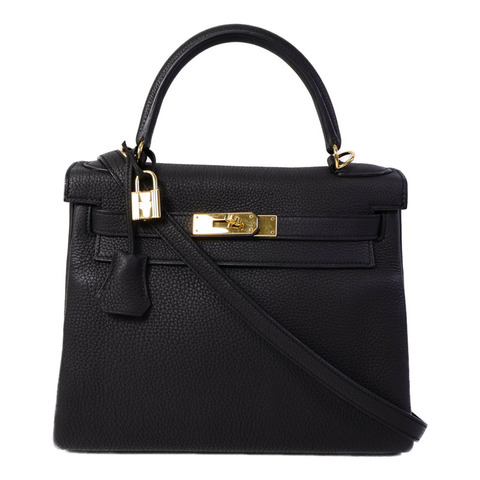 HERMES Clemence皮革Kelly 28手挽肩背兩用袋Plomb