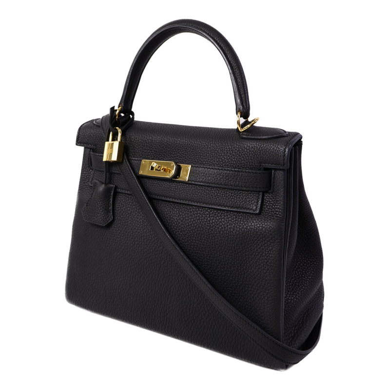 HERMES Clemence皮革Kelly 28手挽肩背兩用袋Plomb-2