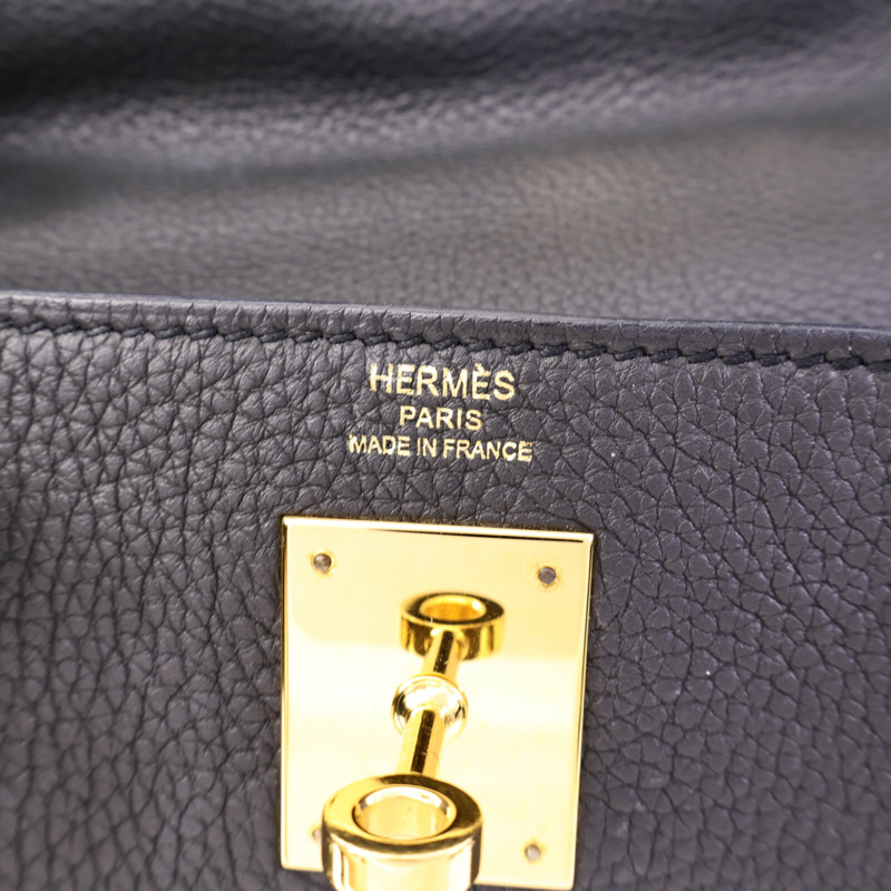 HERMES Clemence皮革Kelly 28手挽肩背兩用袋Plomb-5