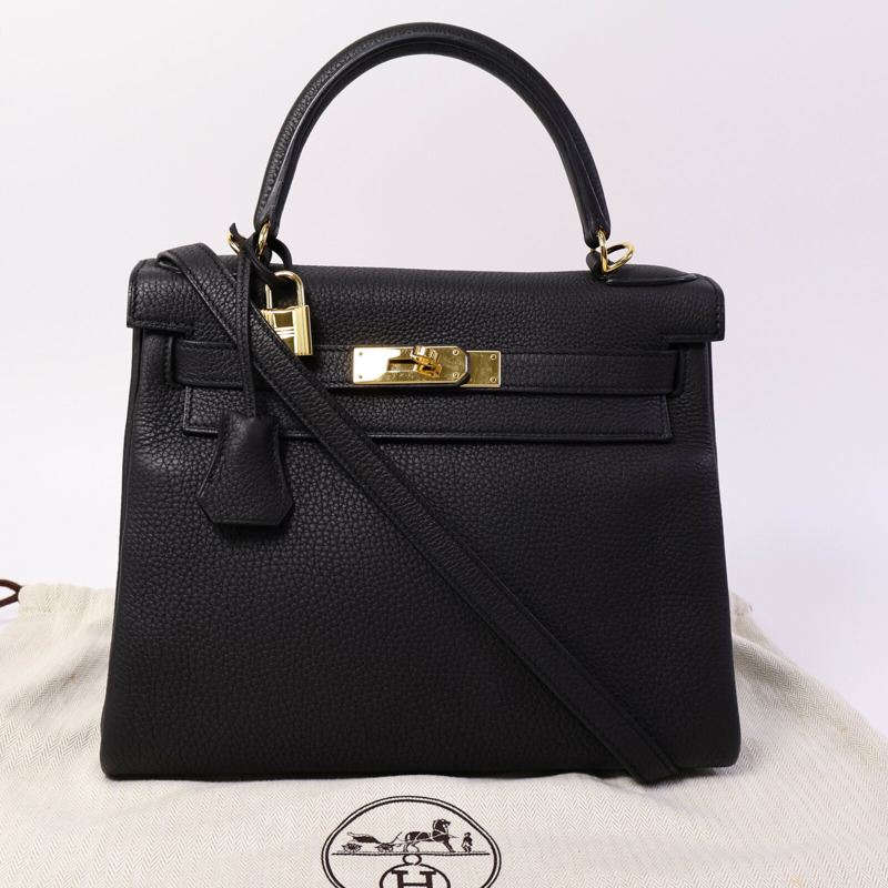 HERMES Clemence皮革Kelly 28手挽肩背兩用袋Plomb-9
