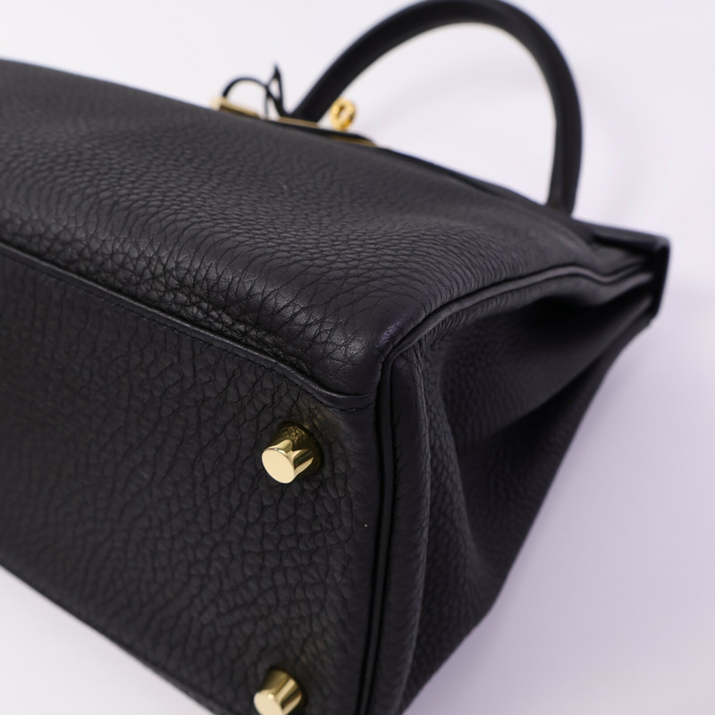 HERMES Clemence皮革Kelly 28手挽肩背兩用袋Plomb-10