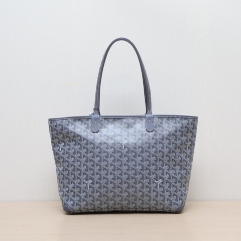 GOYARD Artois拉鏈購物袋Tote小號灰色PVC肩背包