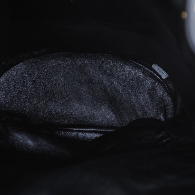 CHANEL 中古黑金羊Duma雙肩包黑色羊皮4開金扣-5