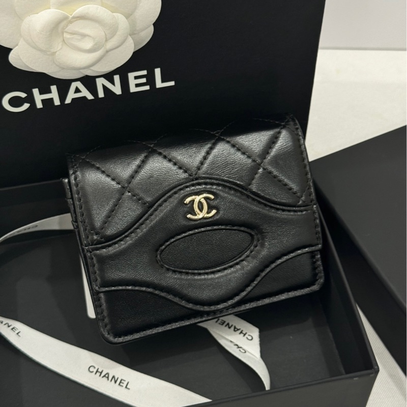 Chanel 黑金双C卡包-1