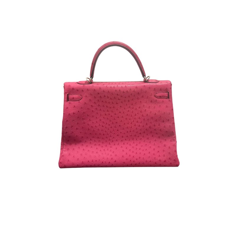 【美收精品】HERMES Kelly35 鴕鳥皮手提包 5-454-2