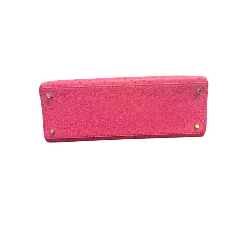 【美收精品】HERMES Kelly35 鴕鳥皮手提包 5-454-7
