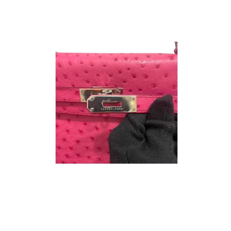 【美收精品】HERMES Kelly35 鴕鳥皮手提包 5-454-9