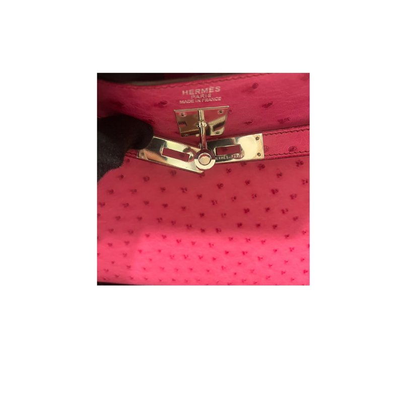 【美收精品】HERMES Kelly35 鴕鳥皮手提包 5-454-10