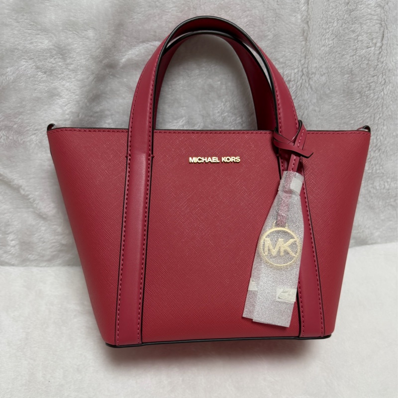 ▫️全新閒置品▫️MK手提兩用包 玫瑰紅包包-5
