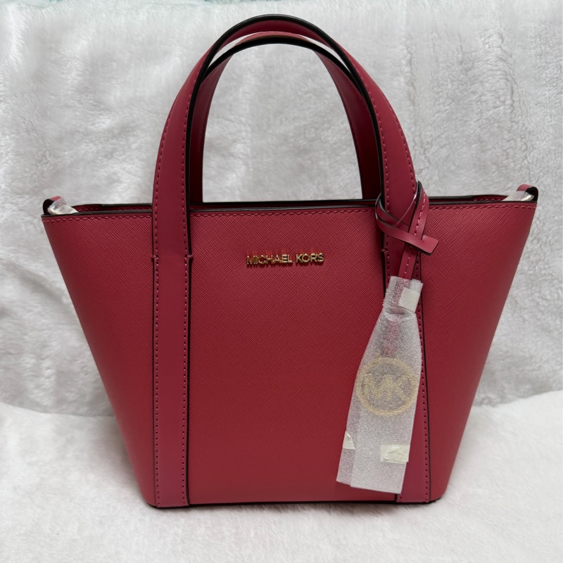 ▫️全新閒置品▫️MK手提兩用包 玫瑰紅包包-6