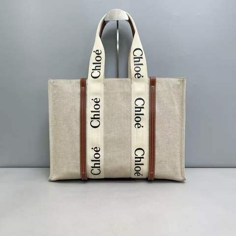 Chloe Logo Woody帆布袋 大號