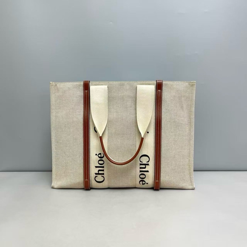 Chloe Logo Woody帆布袋 大號-1