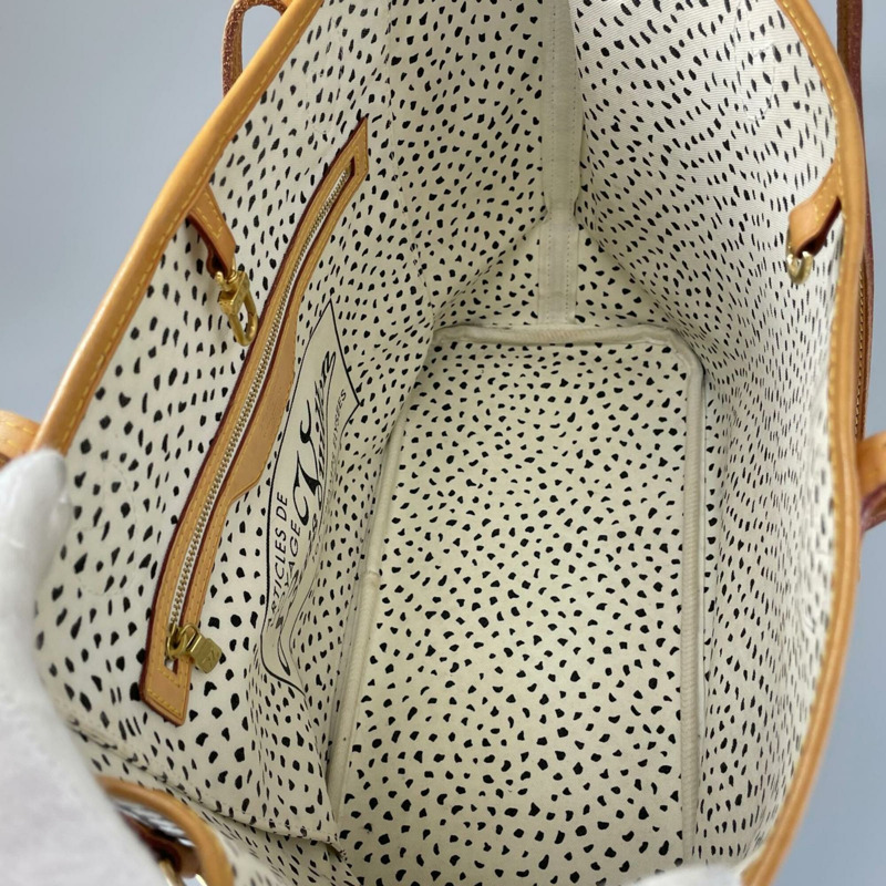 路易威登 Neverfull MM M40684 手提包,Damier Azur 帆布,白色,女士,草間彌生聯名款-8